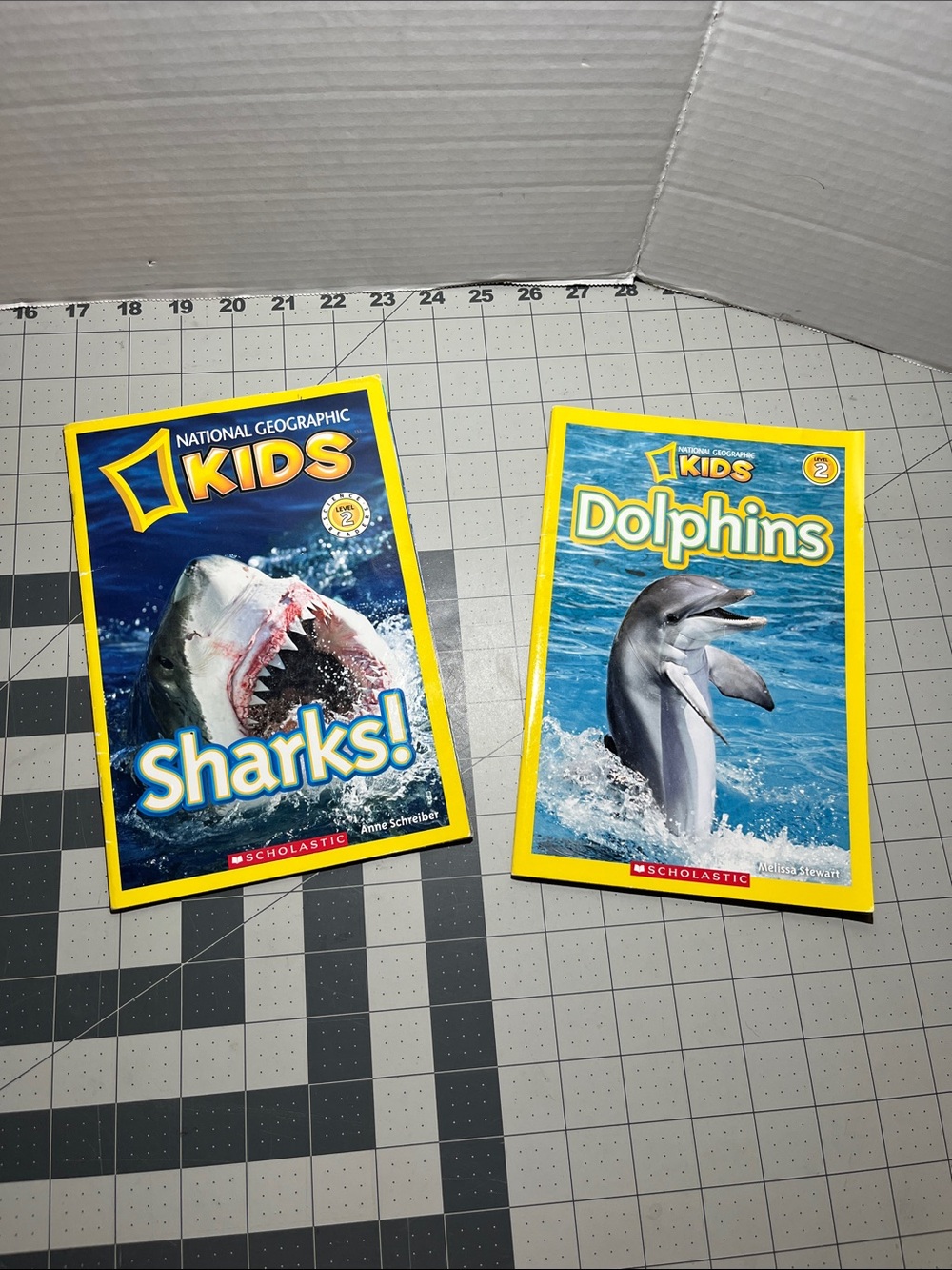 National Geographic Kids Sharks & Dolphins Books - Blue and Yellow Covers